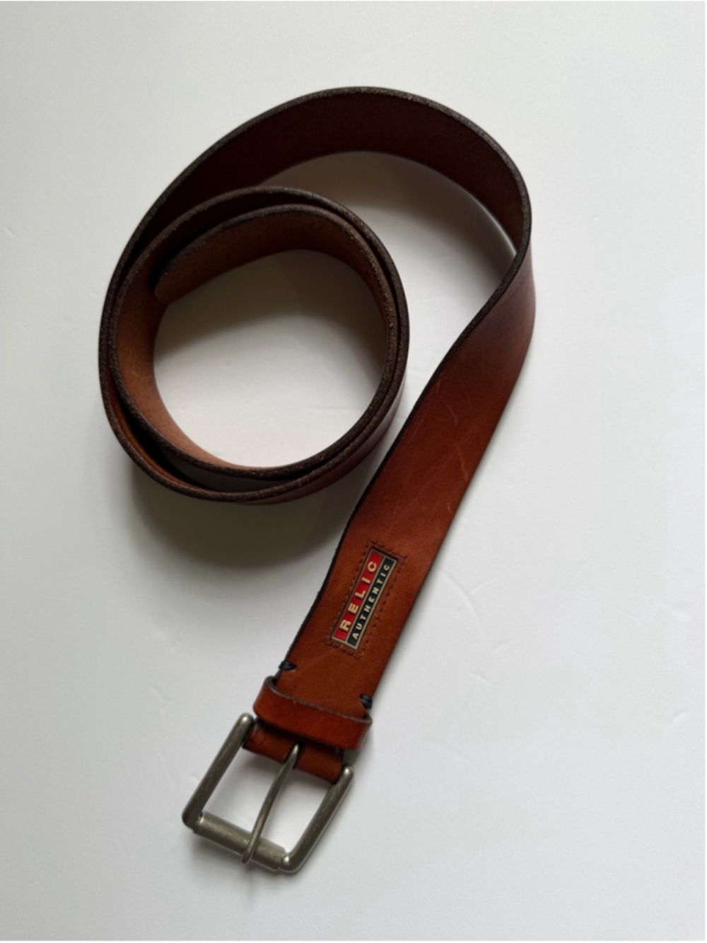 Relic Full Grain Cowhide Leather Belt Brown Size 38 1.5” Casual